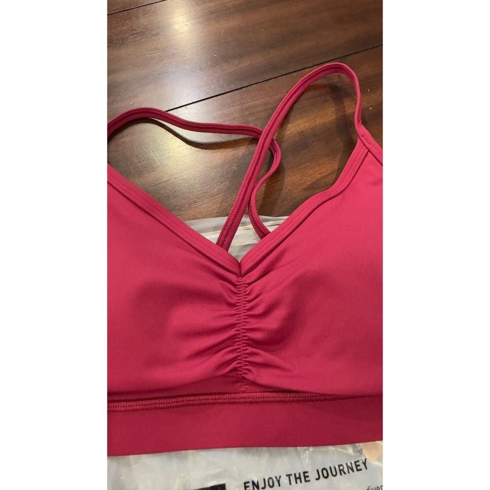LSKD Clarity Sports Bra Plum Berry Ruched Women's Large NWT NEW - Picture 10 of 16